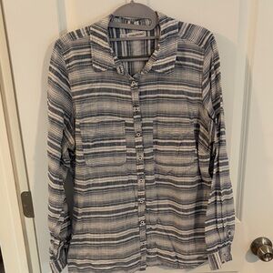 Maurices Navy and White Striped Blouse
